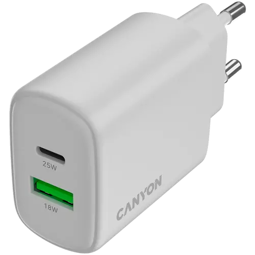 CANYON încărcător OnCharge 250 25W 1xPD 1xQC EU Alb - 4