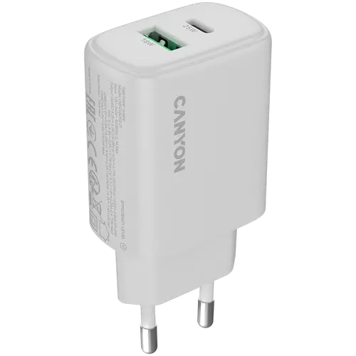 CANYON încărcător OnCharge 250 25W 1xPD 1xQC EU Alb - 1