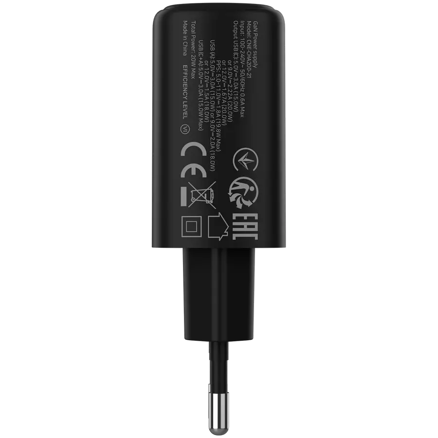 CANYON charger OnCharge 200 20W 1xPD 1xQC EU Black - image 2