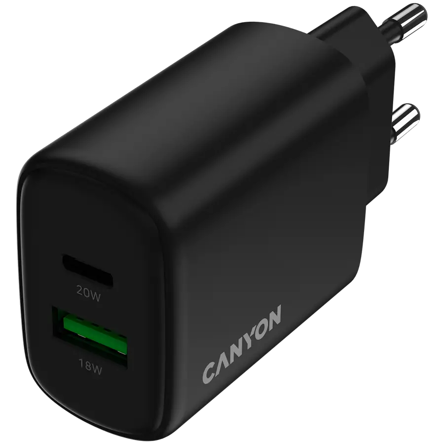 CANYON charger OnCharge 200 20W 1xPD 1xQC EU Black - image 3