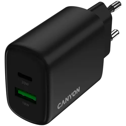 CANYON φορτιστής OnCharge 200 20W 1xPD 1xQC EU Μαύρο - 4