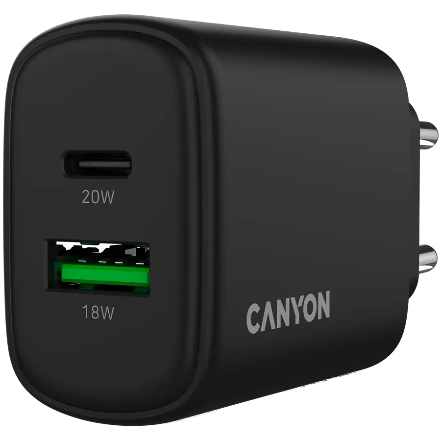 CANYON charger OnCharge 200 20W 1xPD 1xQC EU Black - image 4