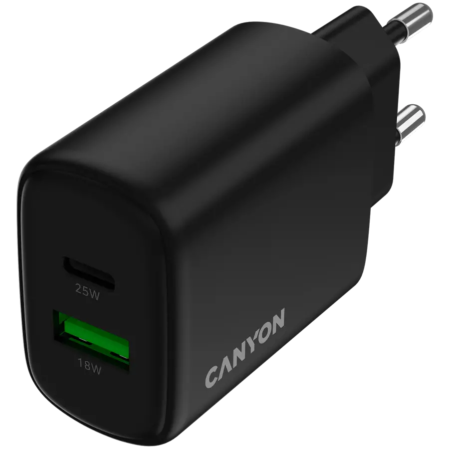 CANYON charger OnCharge 250 25W 1xPD 1xQC EU Black - image 3