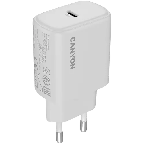 Φορτιστής CANYON OnCharge 200 20W 1xPD EU Λευκό - 1