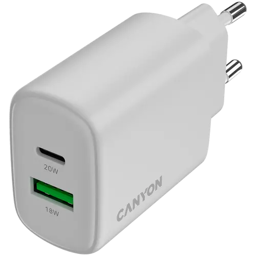 Φορτιστής CANYON OnCharge 200 20W 1xPD 1xQC EU Λευκό - 4
