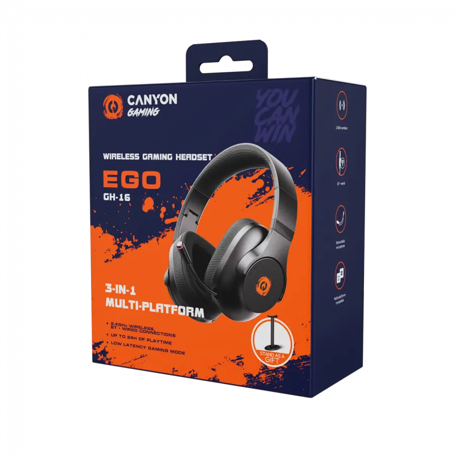 CANYON headset EGO GH-16 3in1 2.4Ghz+BT Black - image 6