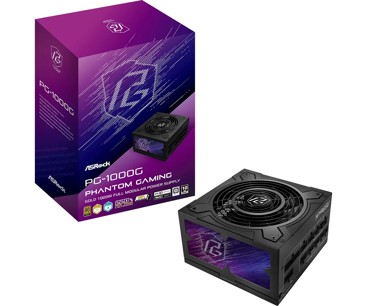 Захранващ блок ASRock Phantom Gaming 1000W 80+ Gold, PCIe 5.1 - image 5