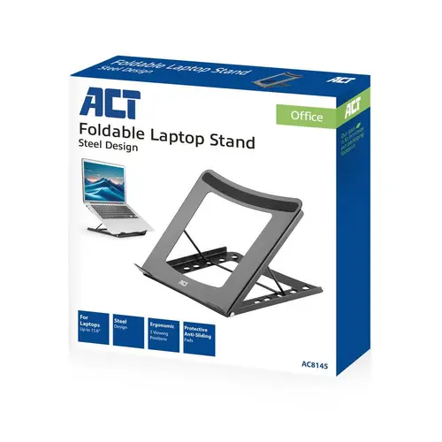 Suport pliabil pentru laptop ACT AC8145, 5 poziții, Negru - 13