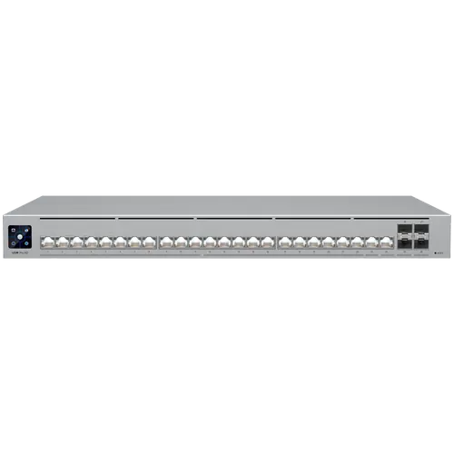 Ubiquiti Layer 3 Etherlighting switch USW-PRO-HD-24-EU, (22) 2.5 GbE, (2) 10 GbE ports, (4) 10G SFP+ ports. DC power backup ready