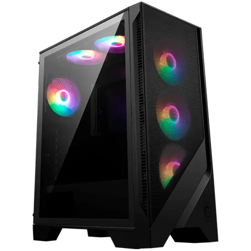 MSI MAG FORGE 120A AIRFLOW, Mid-Tower, ATX/M-ATX/ITX, 2x USB 3.2 Gen 1 Type-A, 1x Audio/1x Mic, LED On/Off Button, ARGB Hub, 6x 120mm ARGB Fans, Mesh Panel, 4mm Tempered Glass - image 1