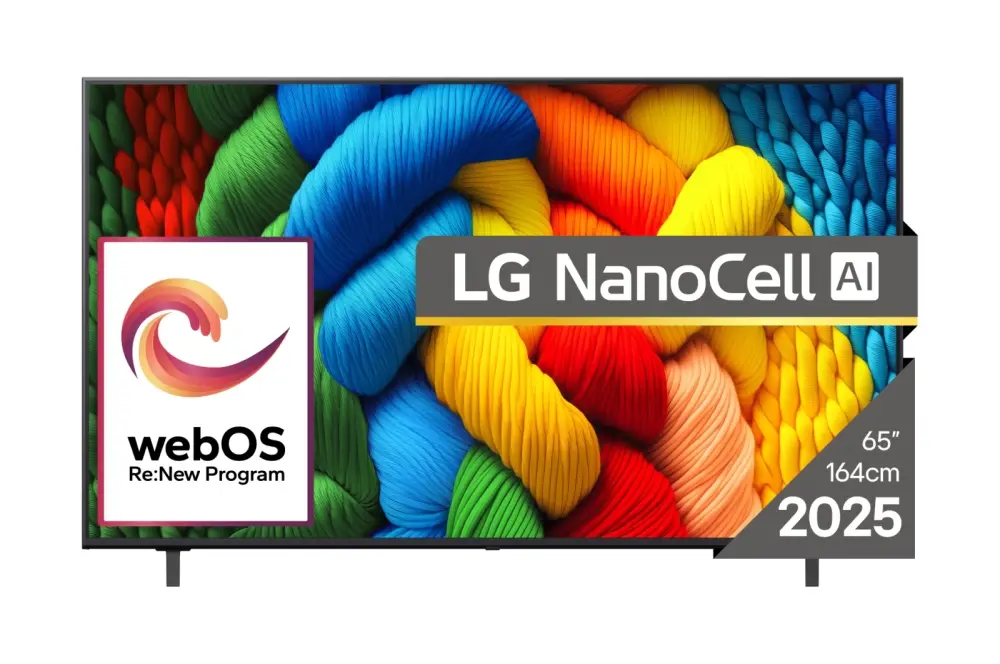 Τηλεόραση, LG 65NANO80A3B, 65" 4K HDR Smart Nano Cell TV, 3840x2160, DVB-T2/C/S2, AI Alpha 7, HDR 10 PRO, webOS 25, ThinQ AI, VRR, ALLM, HGiG, WiFi
