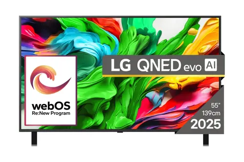 Телевизор, LG 55QNED85A3C, 55" 4K QNED HDR Smart TV, 3840x2160, 120Hz Native (VRR 144Hz), DVB-T2/C/S2, Alpha 8 AI Processor, HDR 10 PRO, webOS 25 ThinQ, 4K Upscaling, WiFi 5, Dolby Vision, FreeSync, Bluetooth 5.1, AirPlay 2, LAN, CI, HDMI, SPDIF, 2 pole Stand