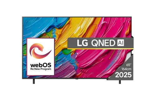 Телевизор, LG 65QNED80A3A, 65" 4K QNED HDR Smart TV, 3840x2160, DVB-T2/C/S2, Alpha 7 AI Processor, HDR10 / HLG, webOS 25 ThinQ, VRR / ALLM / HGiG, 4K Upscaling, WiFi 5, Voice Controll, Bluetooth 5.1, AirPlay 2, LAN, CI, HDMI, SPDIF, Google Cast, 2 pole Stand