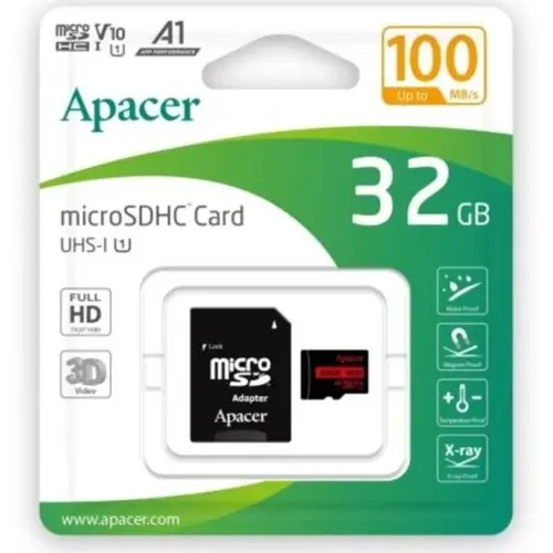 Apacer карта памет MicroSDHC 64GB UHS-I Class10, Adapter - AP32GMCSH10UB-R - image 1