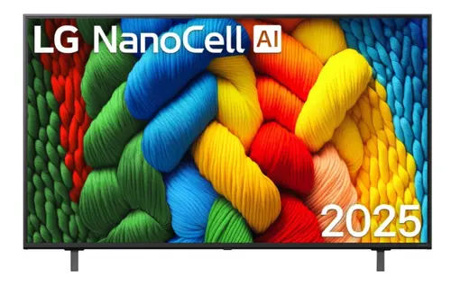 Телевизор, LG 55NANO80A3B, 55" 4K HDR Smart Nano Cell TV, 3840x2160, DVB-T2/C/S2, AI Alpha 7, HDR 10 PRO, webOS 25, ThinQ AI, VRR, ALLM, HGiG, WiFi, Clear Voice, AI Upscaling, Bluetooth, Hdmi e-ARC , CI, LAN, AirPlay2, Chromecast, 2 Pole stand, Black