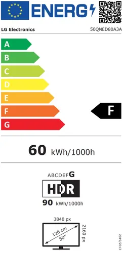 Телевизор, LG 50QNED80A3A, 50" 4K QNED HDR Smart TV, 3840x2160, DVB-T2/C/S2, Alpha 7 AI Processor, HDR10 / HLG, webOS 25 ThinQ, VRR / ALLM / HGiG, 4K Upscaling, WiFi 5, Voice Controll, Bluetooth 5.1, AirPlay 2, LAN, CI, HDMI, SPDIF, Google Cast, 2 pole Stand - image 7