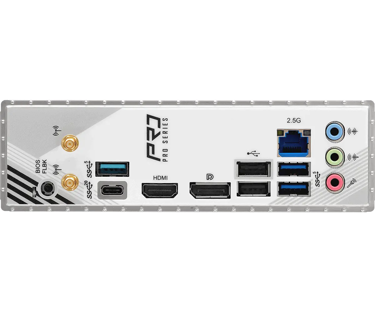 ASROCK MB Desktop B860M Pro Rs Wi-fi, S.1851, 4x DDR5, 1x PCIe 5.0 x16, 1x PCIe 4.0 x4, 1x Blazing M.2, 2x Hyper M.2, 4x SATA3, 2x USB-C, 8x USB 3.2, 6x USB 2.0, 1x RJ-45 2.5GB Lan, 802.11axe Wi-Fi 6E + Bluetooth 5.3, ATX - image 2