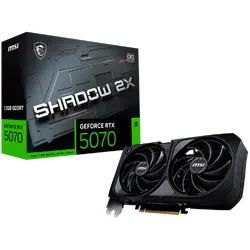 MSI Video Card Nvidia GeForce RTX 5070 12G SHADOW 2X OC, 12GB GDDR7, 192bit, Effective Memory Clock: 28000MHz, Boost: 2542 MHz, 6144 CUDA Cores, PCIe 5.0, 3x DP 2.1b, HDMI 2.1b, RAY TRACING, Dual Fan, 1x16pin, 650W Recommended PSU, 3Y