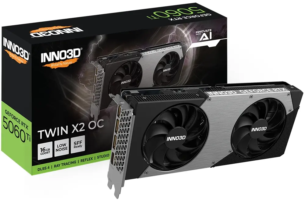 Видео карта, Inno3D GeForce RTX 5060 Ti 16GB GDDR7 Twin X2 OC