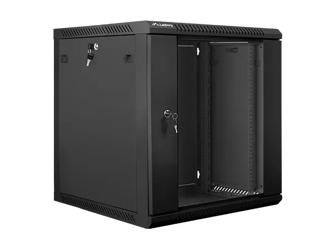 Комуникационен шкаф, Lanberg rack cabinet 19" wall-mount 12U / 600x600 for self-assembly (flat pack), black