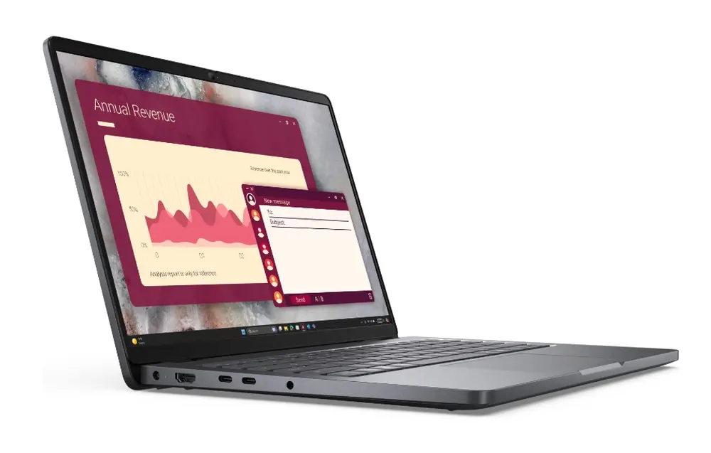 Лаптоп, Dell Pro 14 PC14250, Intel Ultra 7 255U (12 TOPS NPU, 12 cores, up to 5.2 GHz), 14" FHD+(1920x1200) 300nits AG, 32 GB: 1x32 GB, DDR5, 5600 MT/s, 512 GB SSD, Intel Graphics, FHD HDR IR Cam and Mic, Wi-Fi 6E, FPR, Backlit Kb, Win 11 Pro, Platinum silver - image 1