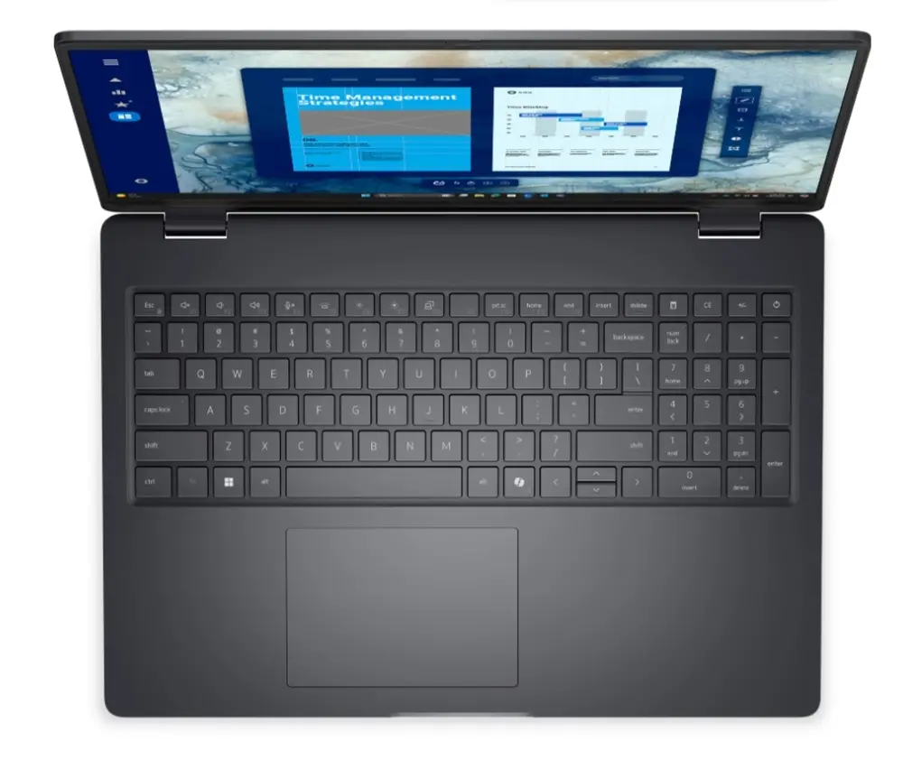 Лаптоп, Dell Pro 16 PC16250, Intel 5 120U (10 cores, up to 5.0 GHz), 16" FHD+(1920x1200) 300nits AG, 16 GB: 1x16 GB, DDR5, 5600 MT/s, 256 GB TLC SSD, Intel Graphics, FHD HDR IR Cam and Mic, Wi-Fi 6E, FPR, Backlit Kb, Win11 Pro, Magnetite, 3Y PS - image 3