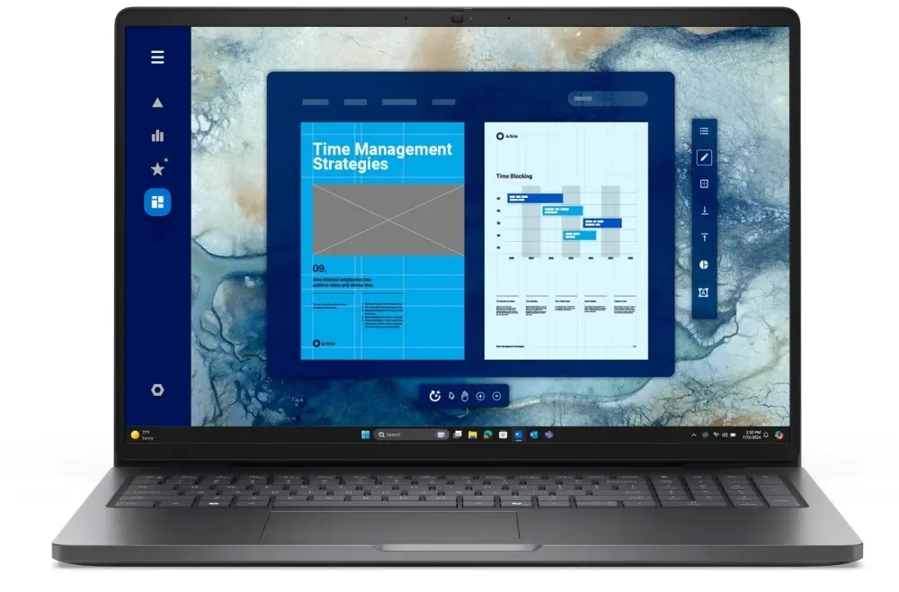 Лаптоп, Dell Pro 16 PC16250, Intel 5 120U (10 cores, up to 5.0 GHz), 16" FHD+(1920x1200) 300nits AG, 16 GB: 1x16 GB, DDR5, 5600 MT/s, 512 GB SSD, Intel Graphics, FHD HDR IR Cam and Mic, Wi-Fi 6E, FPR, Backlit Kb, Win11 Pro, Magnetite, 3Y PS