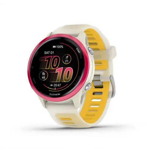 Garmin Forerunner® 570 - 42мм - Forerunner® 570 - 42мм - Raspberry Aluminium с Translucent Bone/Mango каишка 010-02970-02