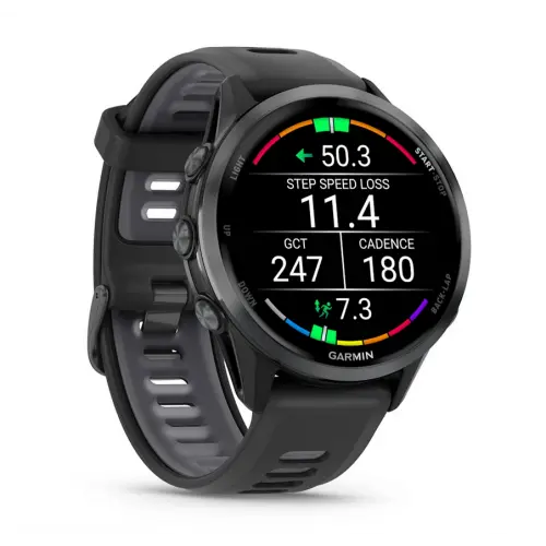 Garmin Forerunner® 970 - Forerunner® 970 - Carbon Grey DLC Titanium с Black корпус и Black/Translucent Whitestone каишка 010-02969-10 - image 2