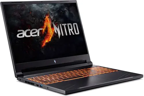 Лаптоп, Acer Nitro 16, ANV16-71-76BW, Intel Core i7-14650HX (up to 5.2GHz, 30MB), 16" FHD IPS up to 165Hz SlimBezel, 16GB DDR5 (1 slot free), 512GB PCIe NVMe SSD, GeForce RTX 4050 6GB GDDR6, Wi-Fi 6 AX201+BT5.1, Killer E2650, HD Cam, KB Backlight, No OS, Black - image 1