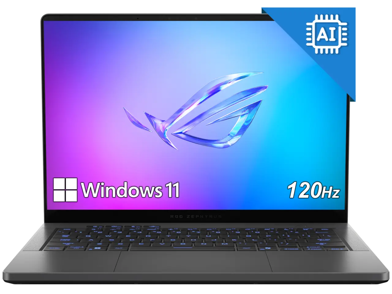 Лаптоп, Asus ROG Zephyrus 14, GA403WR-QS092W, AMD Ryzen AI 9 HX 370 2.0GHz (36MB Cache, up to 5.1GHz),14.0 OLED WQXGA+(WQ+) 2880*1800 16:10 400nits, 120 Hz,LPDDR5X 32GB ( onbd) ,1TB G4,RTX5070 Ti 12GB,Wi-Fi 7 ,Backlit Kbd 1-Zone RGB, Windows 11,Grey - image 5