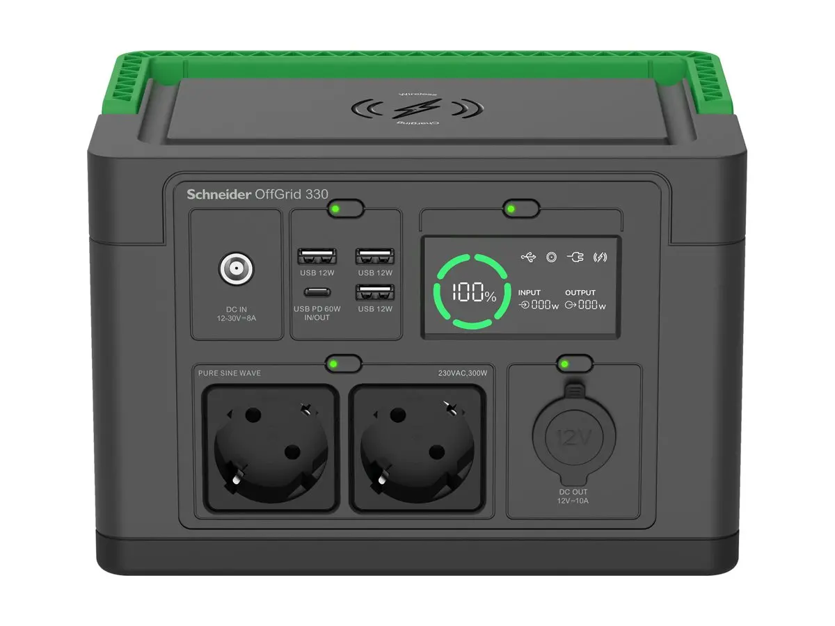 Преносима захранваща станция, Schneider OffGrid Portable Power Station 330, 332Wh Lithium-ion, 2 Schuko, Sinewave