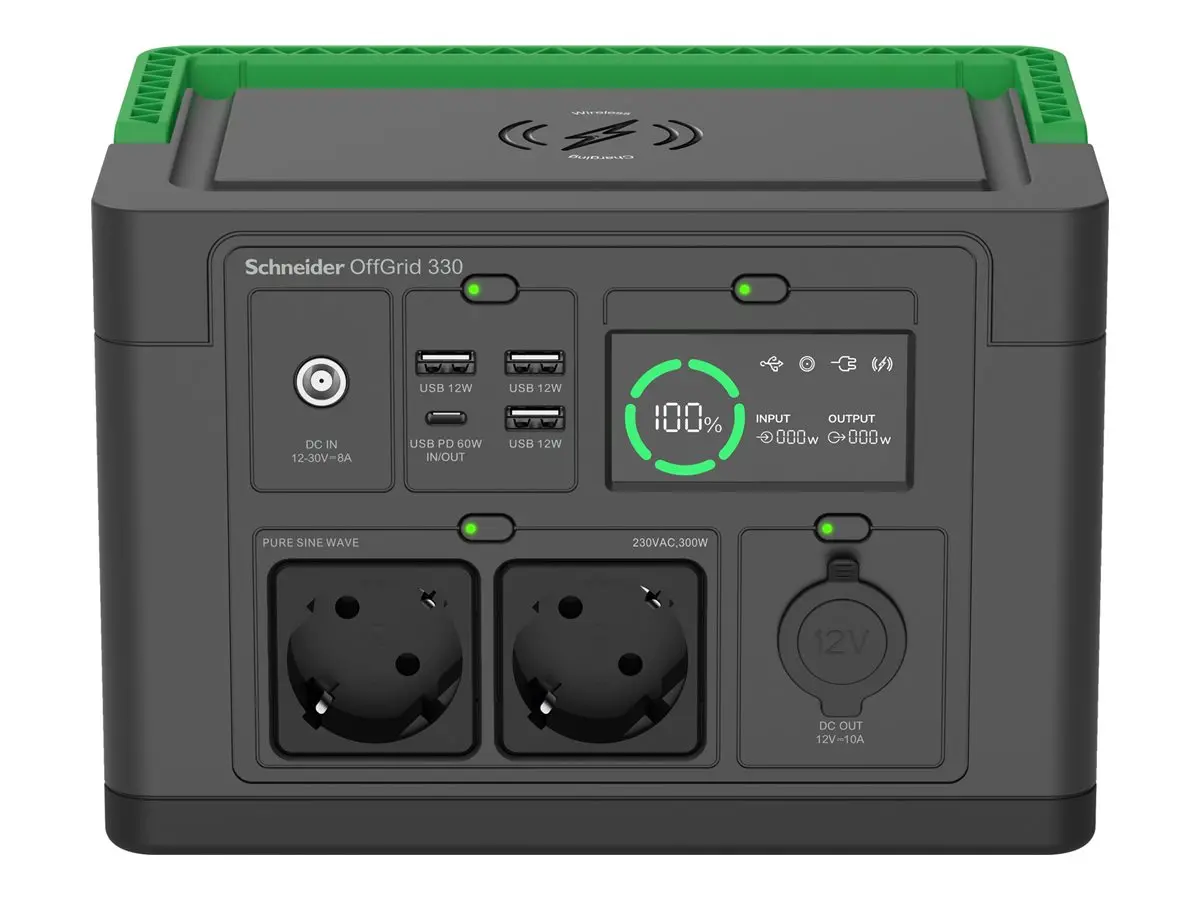 Преносима захранваща станция, Schneider OffGrid Portable Power Station 330, 332Wh Lithium-ion, 2 Schuko, Sinewave - image 1