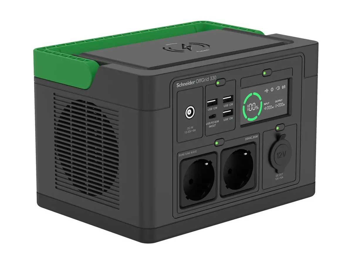 Преносима захранваща станция, Schneider OffGrid Portable Power Station 330, 332Wh Lithium-ion, 2 Schuko, Sinewave - image 2
