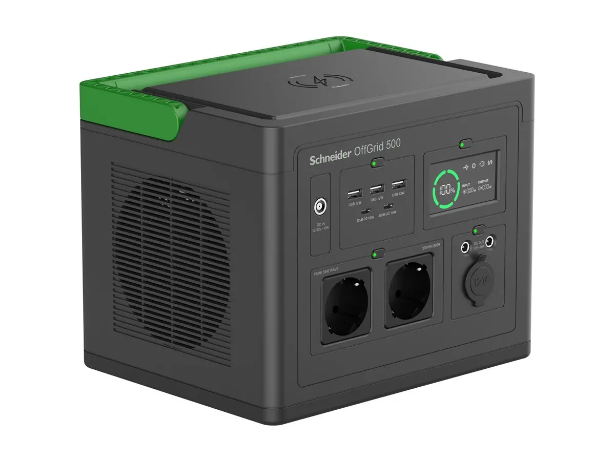 Преносима захранваща станция, Schneider OffGrid Portable Power Station 500, 517Wh Lithium-ion, 2 Schuko, Sinewave - image 2