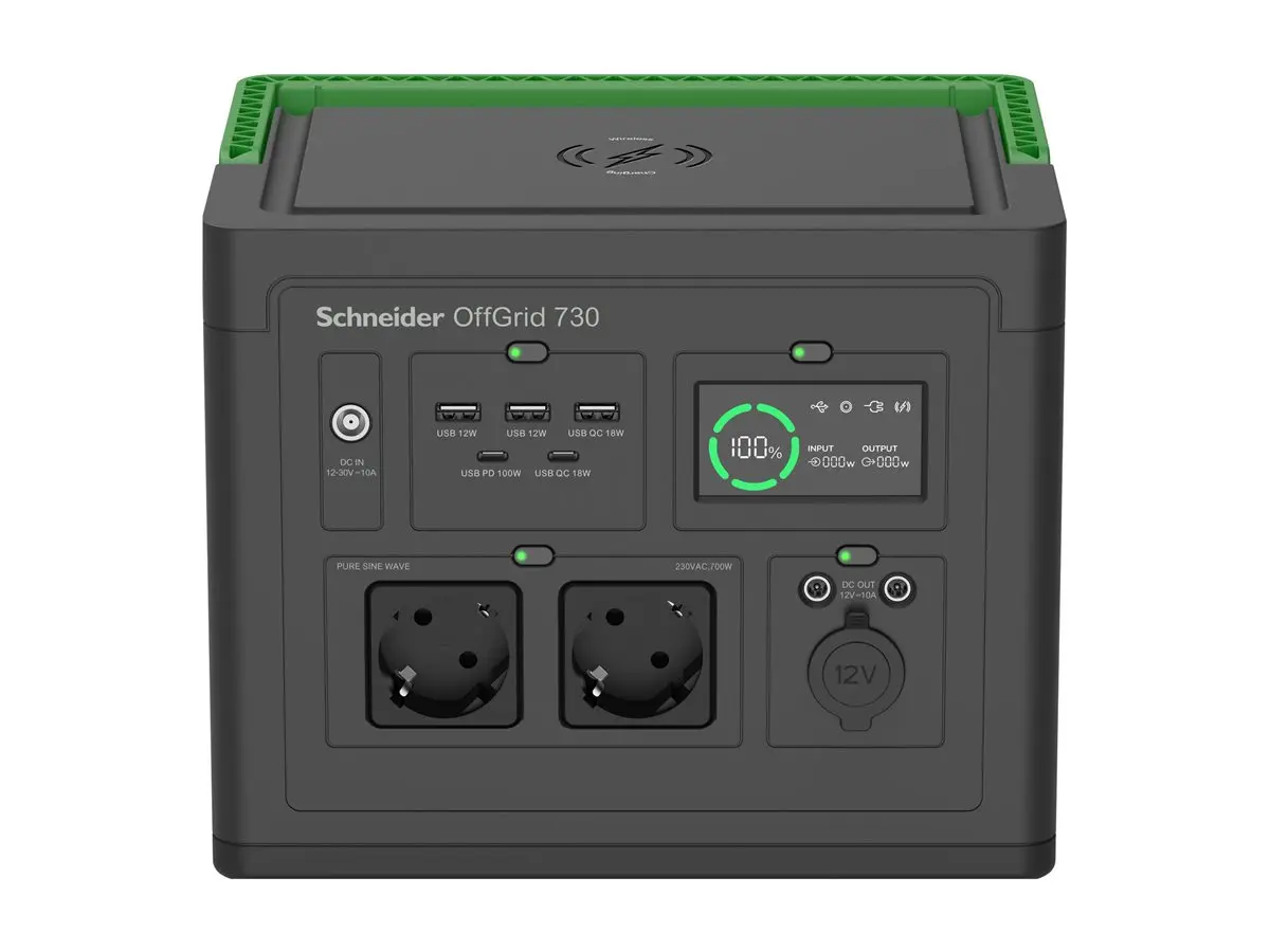 Преносима захранваща станция, Schneider OffGrid Portable Power Station 730, 738Wh Lithium-ion, 2 Schuko, Sinewave