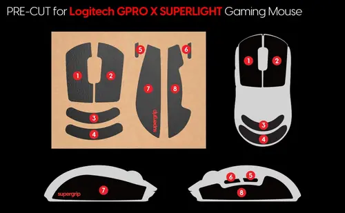 Pulsar лепенки за захват Supergrip Griptape Precut for G Pro X Superlight / G Pro X Superlight 2 - image 1