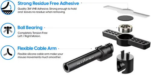 Pulsar бънджи за мишка Micro Bungee ES Single - Flexible Cable Arm, Ball Bearing - image 10