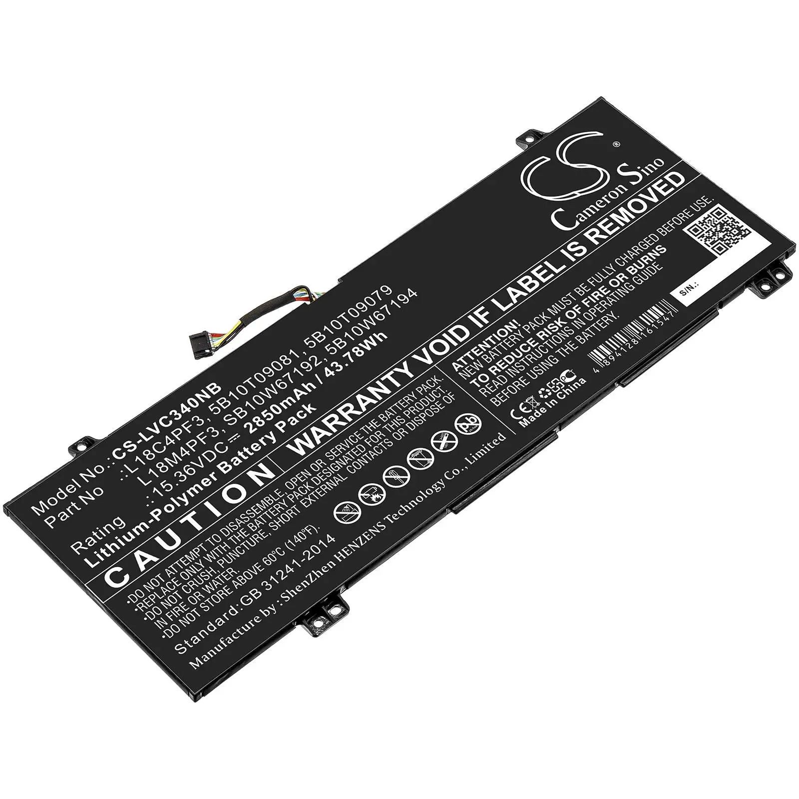 Μπαταρία για φορητό υπολογιστή LENOVO IdeaPad C340-14API L18C4PF3 15.36V 2850mAh LiPo CAMERON SINO