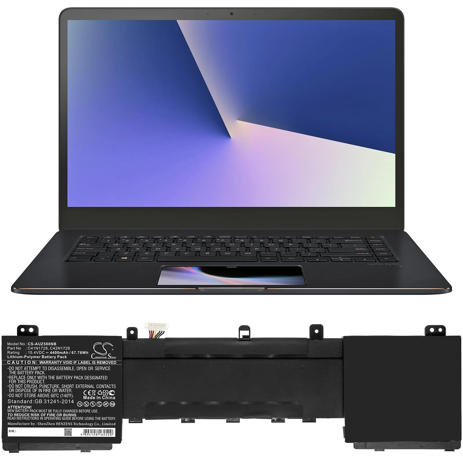 Батерия за лаптоп ASUS ZenBook Pro 15 UX550GD C41N1728 LiPo 15,4 V 4400mAh CAMERON SINO - image 1