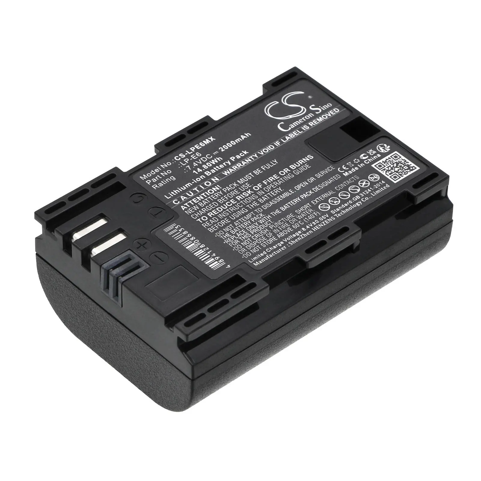 Baterie pentru cameră CANON LPE6 LiIon 7.4V 2000mAh Cameron Sino
