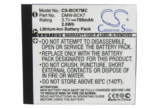 Батерия за камера Panasonic Lumix DMC-S3 3.7V 700 mAh DMW-BCK7 Cameron Sino - image 3