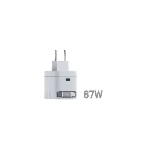 Φορτιστής, HikVision GaN Fast Charger 2C 67W, USB-C ανασυρόμενο καλώδιο & θύρα USB C, Καθολική συμβατότητα (κινητά, tablet, laptop, switch και άλλες - 5