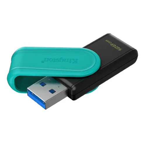 Kingston  128GB Portable USB 3.2 Gen 1 DataTraveler Exodia S (Black/Turquoise) - image 1