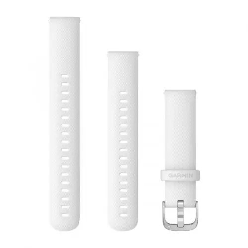 Garmin Бързоосвобождаваща се каишка - White с Silver (18 мм) 010-12932-0B
