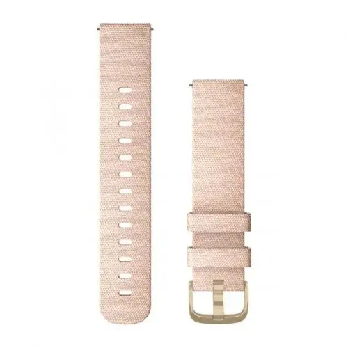 Garmin Бързоосвобождаваща се каишка - Blush Pink Woven Nylon с Light Gold (20 мм) 010-12924-12