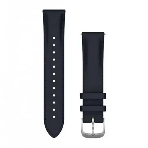 Garmin Бързоосвобождаваща се каишка - Navy Italian Leather с Silver (20 мм) 010-12924-20