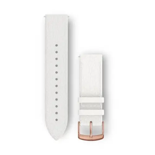 Garmin Бързоосвобождаваща се каишка - Бяла италианска кожа с 18K Rose Gold PVD (20 мм) 010-12691-0B