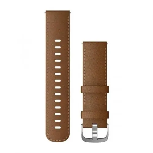 Garmin Бързоосвобождаваща се каишка - Brown Italian Leather с Silver (22 мм) 010-12932-24