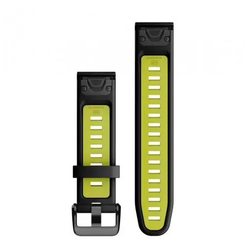Garmin QuickFit® 20 λουράκι σιλικόνης Μαύρο/Ηλεκτρικό λάιμ 010-13279-03 - 2